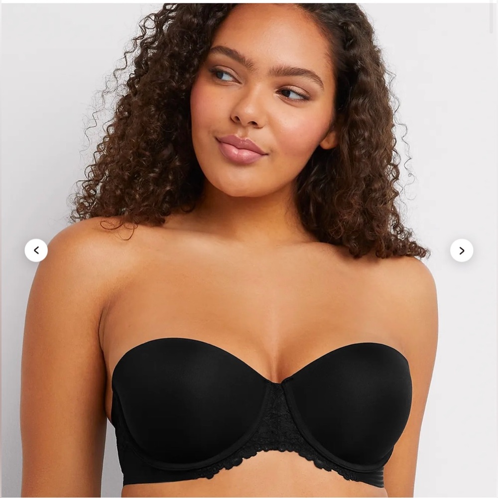 Size 40D | Black Strapless Sexy Lace Bra